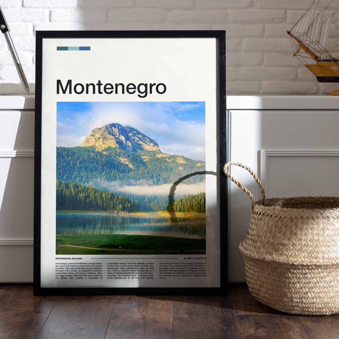 Montenegro Mountain Lake Pine Forest Nature Travel Photo Poster - Image 5