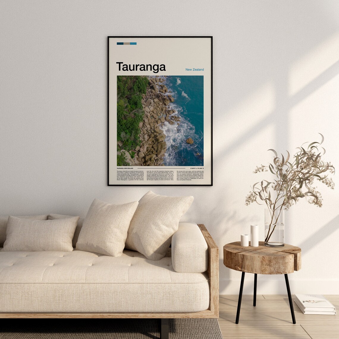 Tauranga New Zealand Rugged Shoreline Ocean Waves Photo Poster - Image 3
