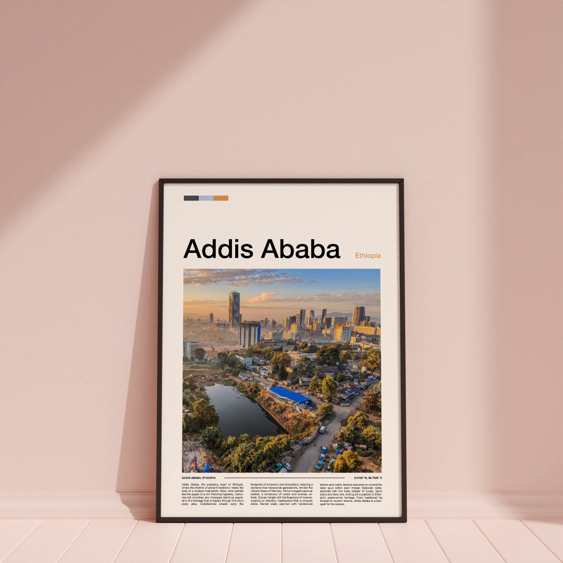 Addis Ababa Ethiopia Aerial City Skyline Africa Travel Poster - Image 4