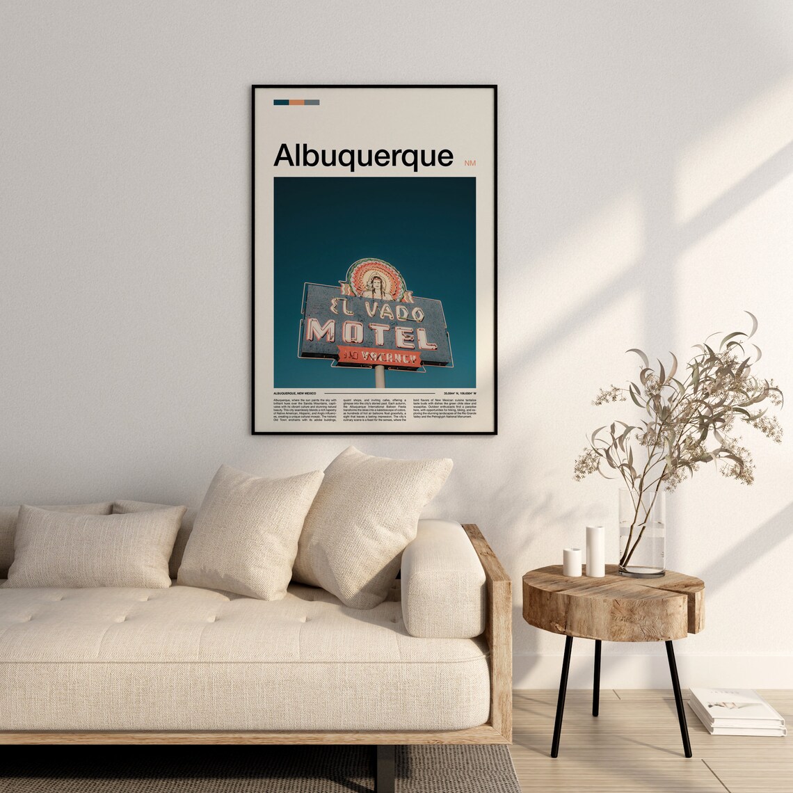 Albuquerque New Mexico Classic El Vado Motel Neon Sign Travel Poster - Image 3