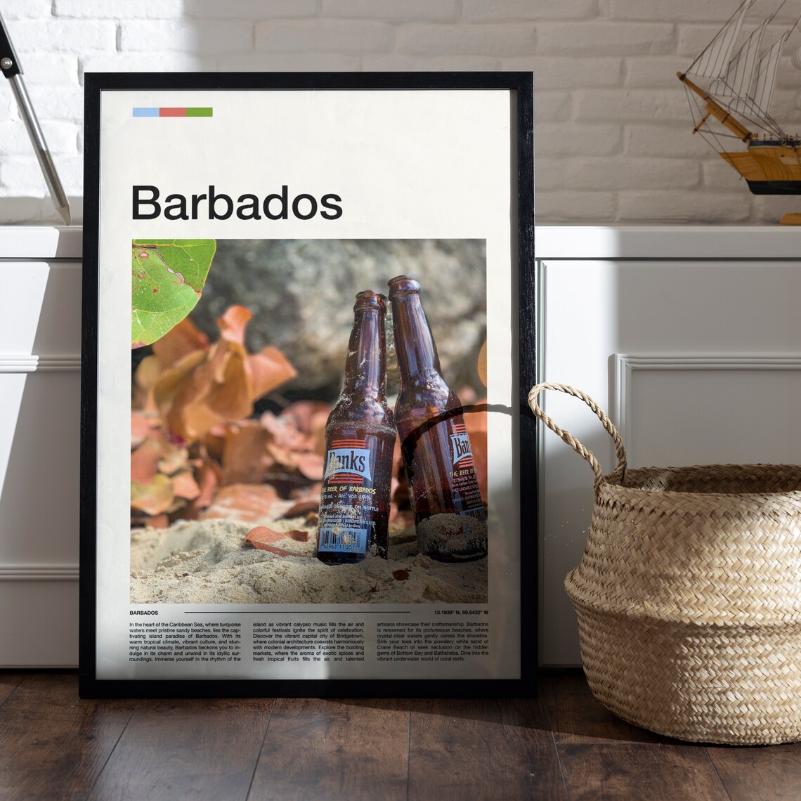 Barbados Banks Beer Bottles Tropical Beach Photography Poster - Image 5