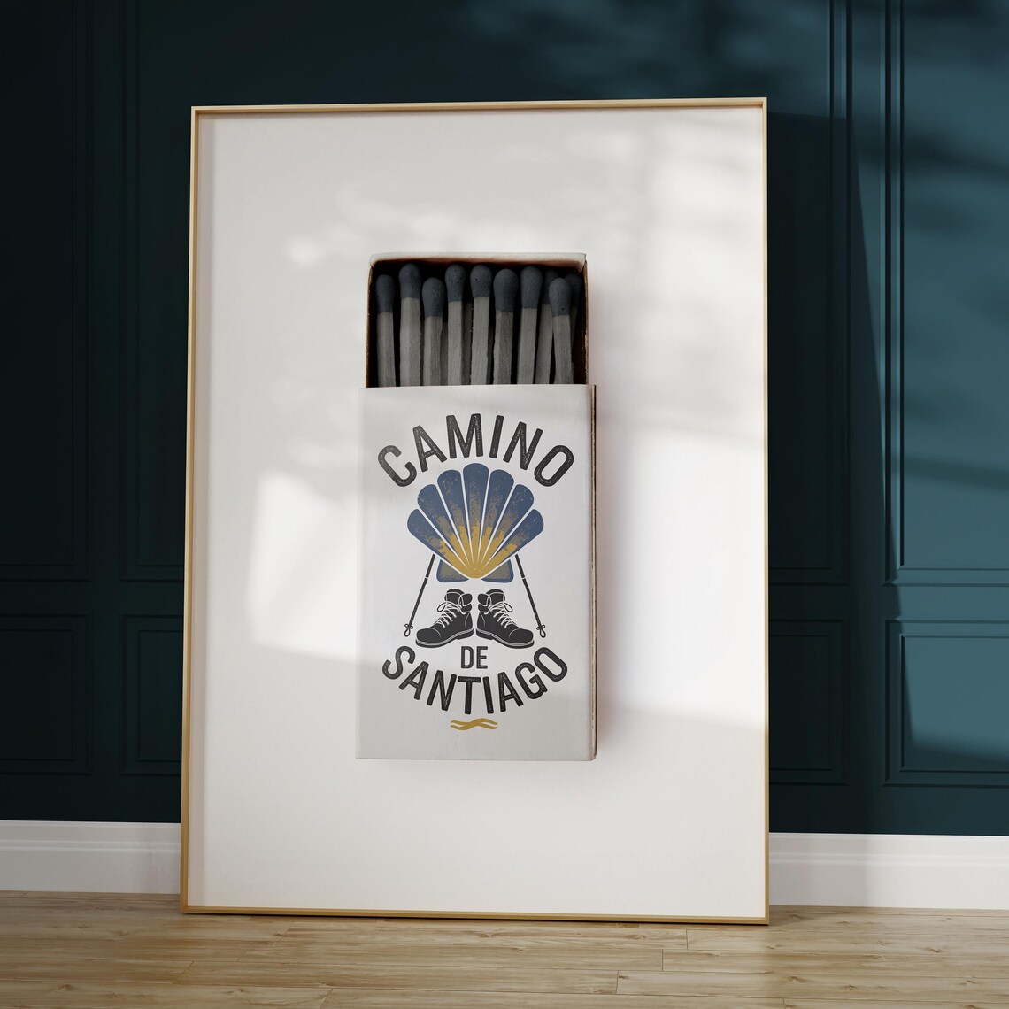 Camino de Santiago Pilgrim Scallop Shell Boots Travel Poster - Image 5