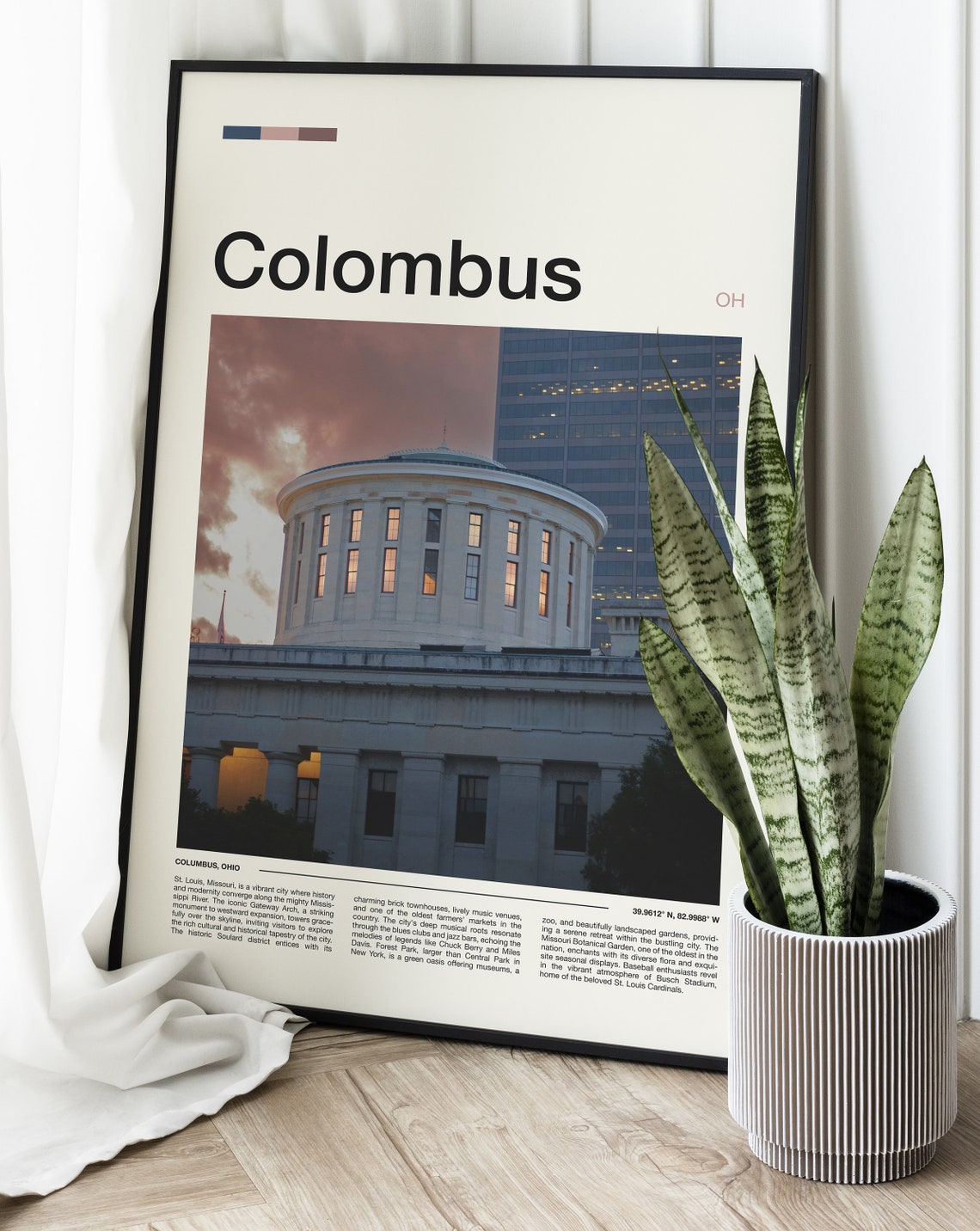 Columbus Ohio Statehouse Dome Capital City Architecture Poster - Image 2