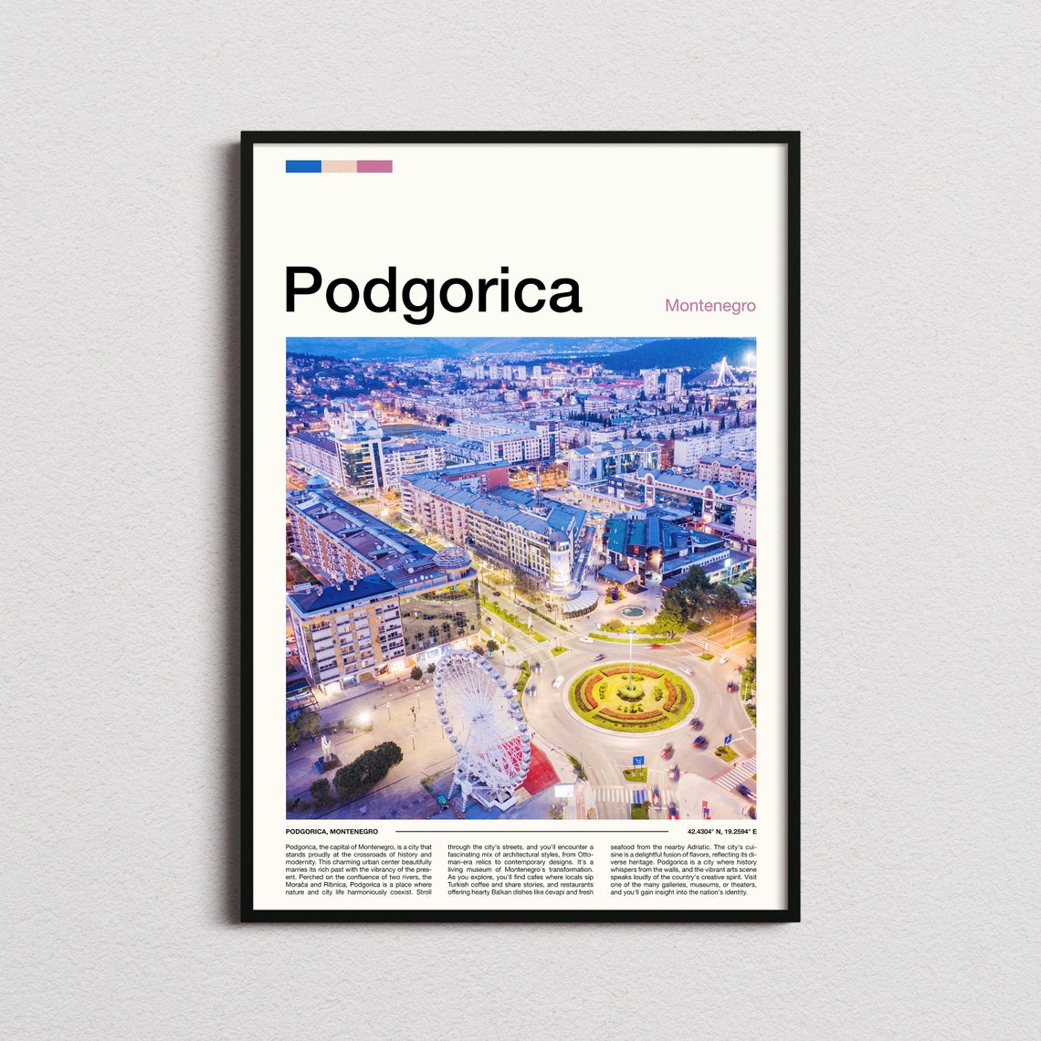 Podgorica Print Podgorica Poster Podgorica Wall Art Montenegro Art Print Podgorica Photo Podgorica Gifts Travel Poster Traveler Gifts