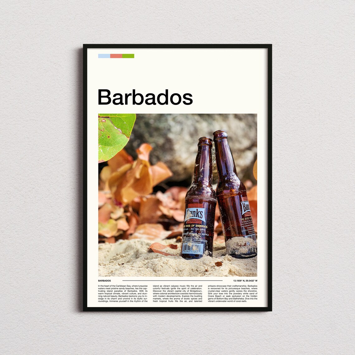 Barbados Banks Beer Bottles Tropical Beach Photography Poster