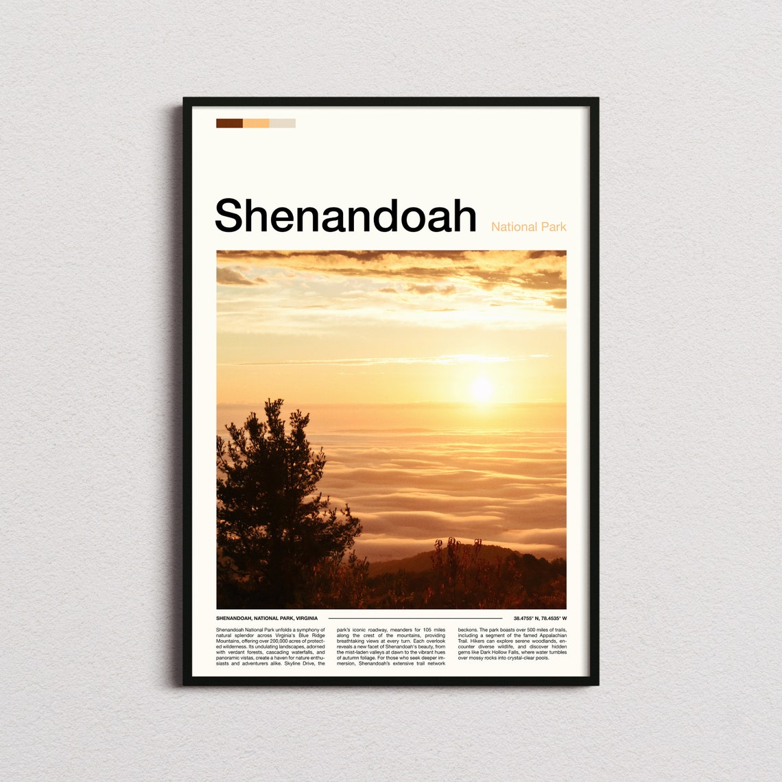 Shenandoah National Park Virginia Blue Ridge Sunrise Mountain Poster