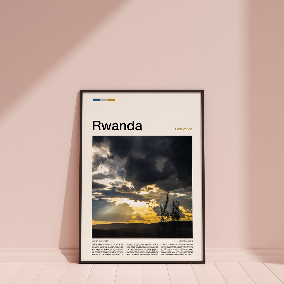 Rwanda East Africa Dramatic Sunset Storm Clouds Landscape Poster - Image 4