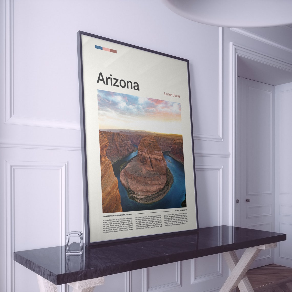 Arizona Horseshoe Bend Colorado River Canyon Sunset Landscape Poster - Image 3