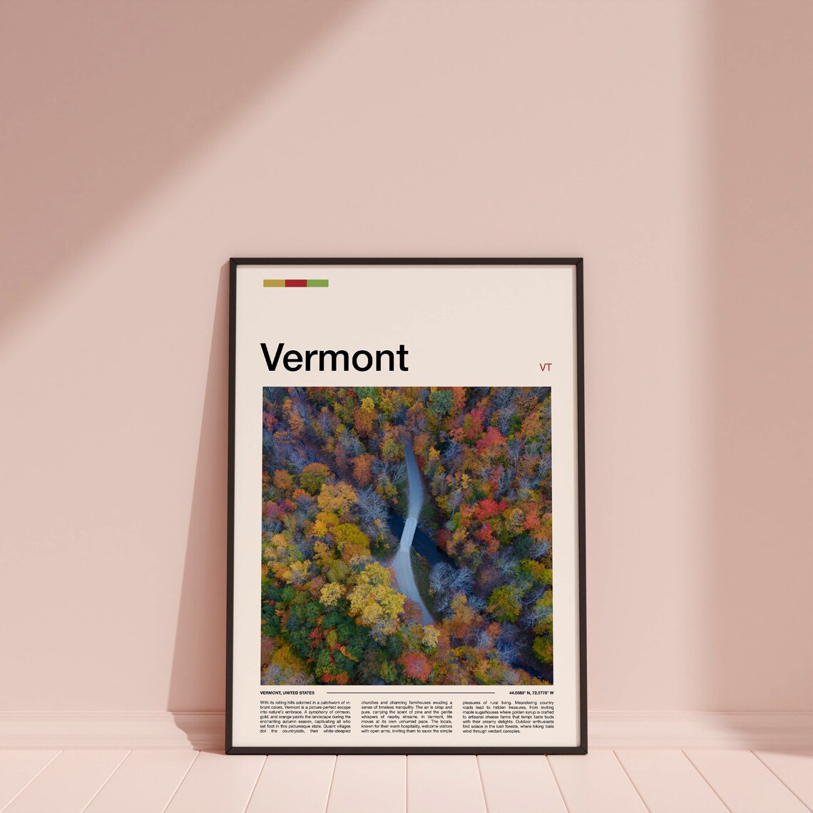 Vermont Fall Foliage Aerial Forest Road Autumn Colors Poster - Image 4
