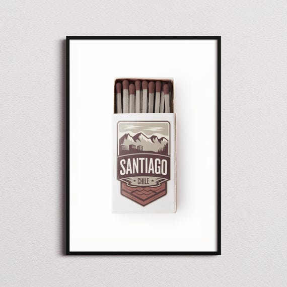Santiago Matchbox Print Santiago Print Santiago Poster Santiago Wall Art Santiago Art Print Santiago Gifts