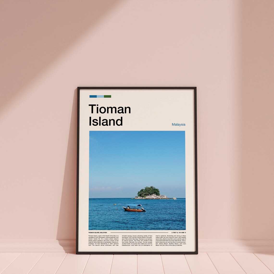 Tioman Island Malaysia Tropical Islet Boat Ocean Photography Poster - Image 4