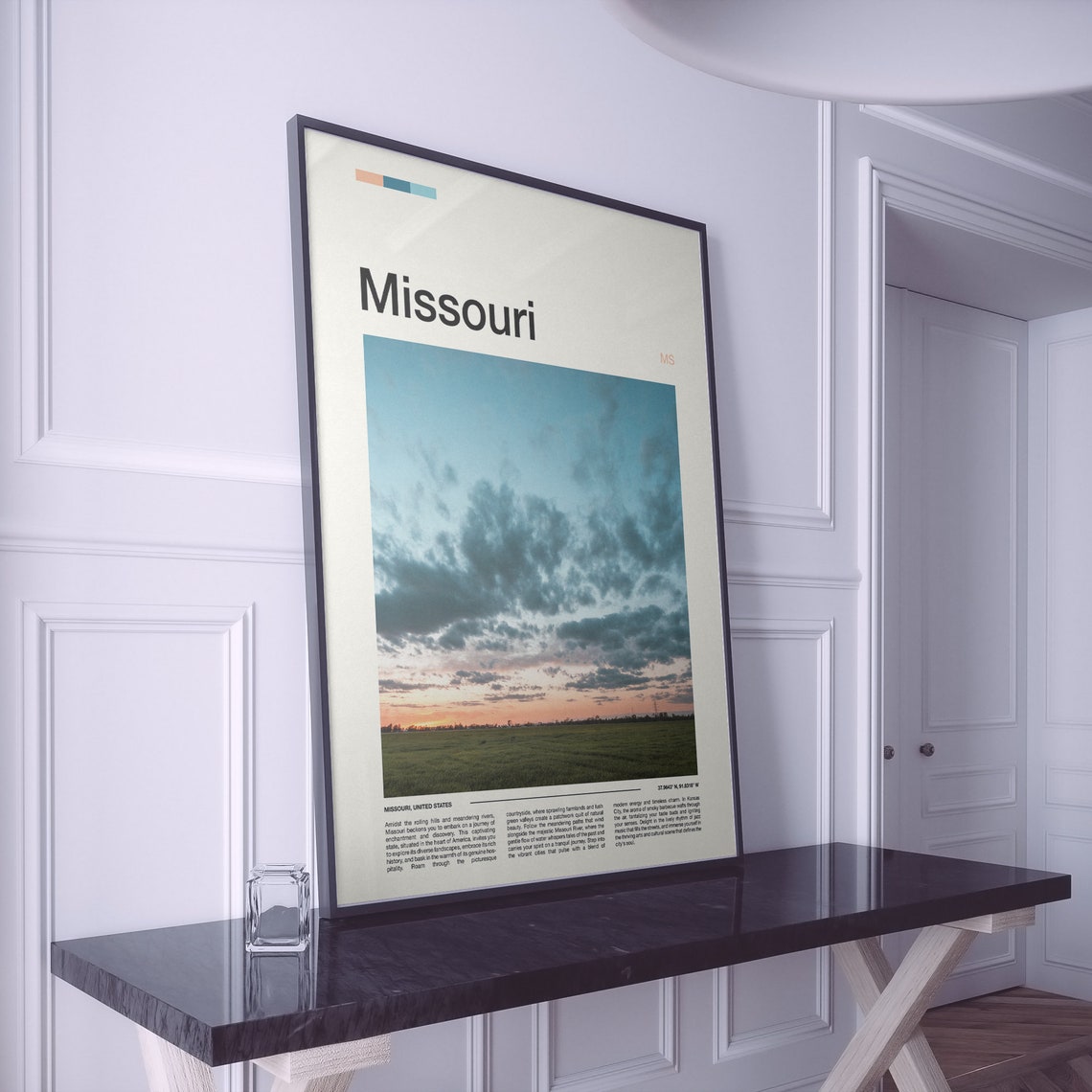 Missouri Farmland Sunset Dramatic Clouds Field Photography Poster - Image 2
