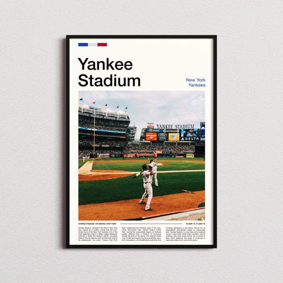 Yankee Stadium Poster Yankee Stadium Print Yankee Stadium Art Yankees Print Yankees Poster New York Yankees Poster