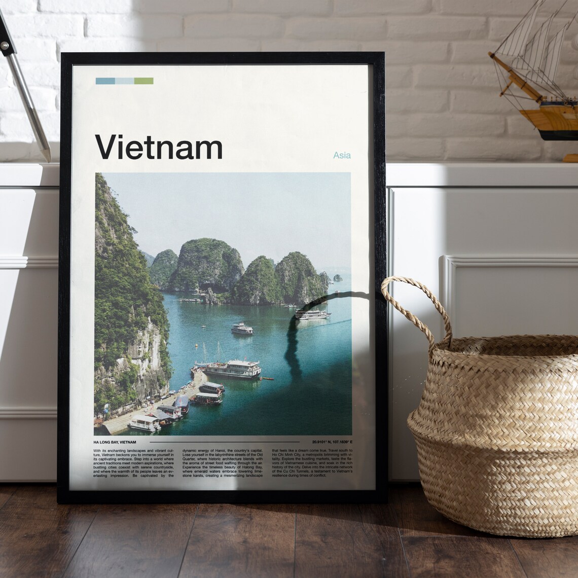 Vietnam Ha Long Bay Emerald Karst Islands Cruise Boat Harbor Poster - Image 5