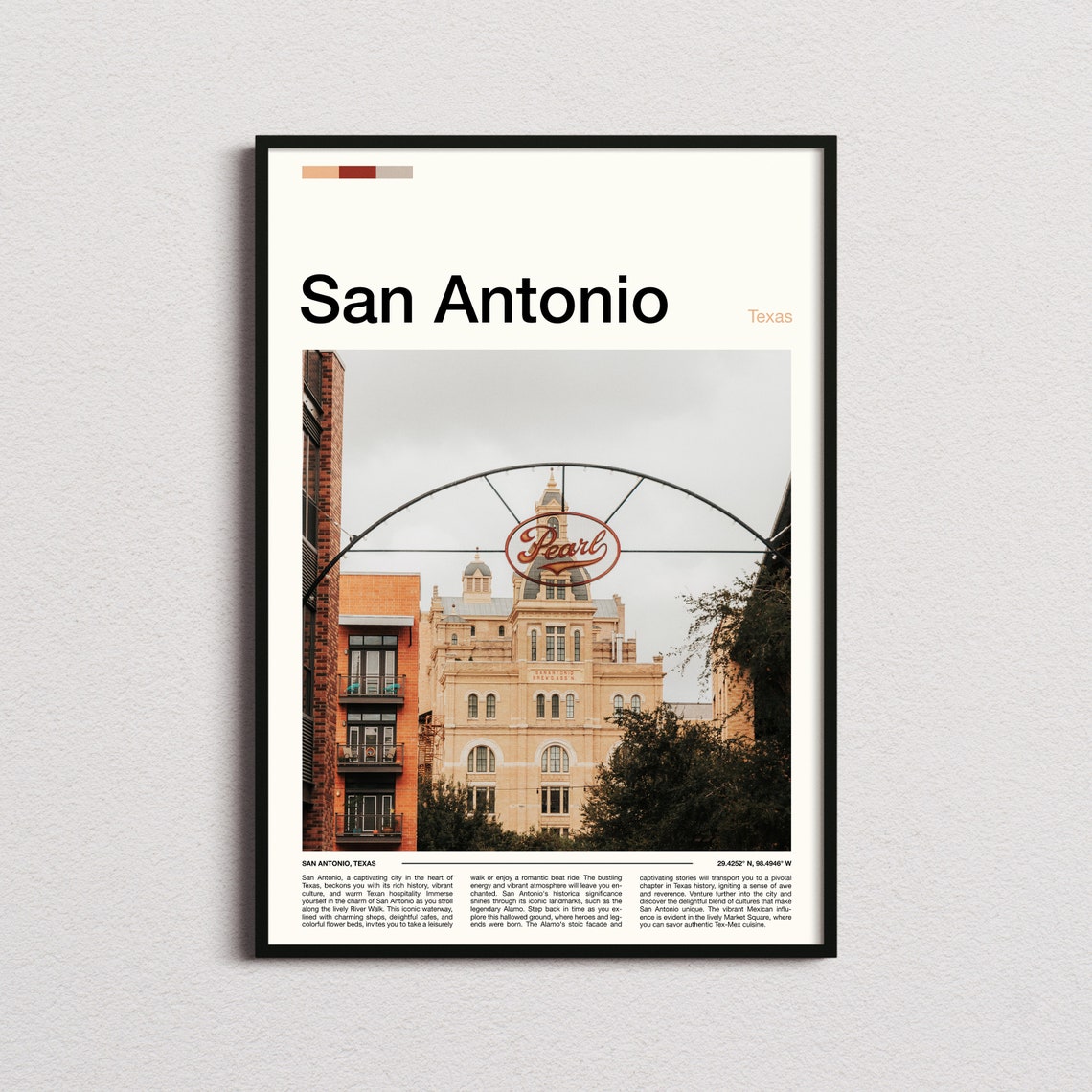 San Antonio Texas Pearl District Historic Brewery Landmark City Poster