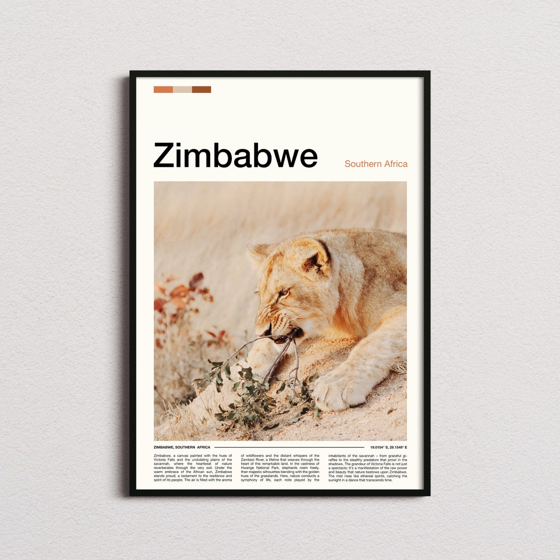Zimbabwe Print Zimbabwe Poster Zimbabwe Wall Art Zimbabwe Art Print Zimbabwe Photo Travel Poster Traveler Christmas Gift