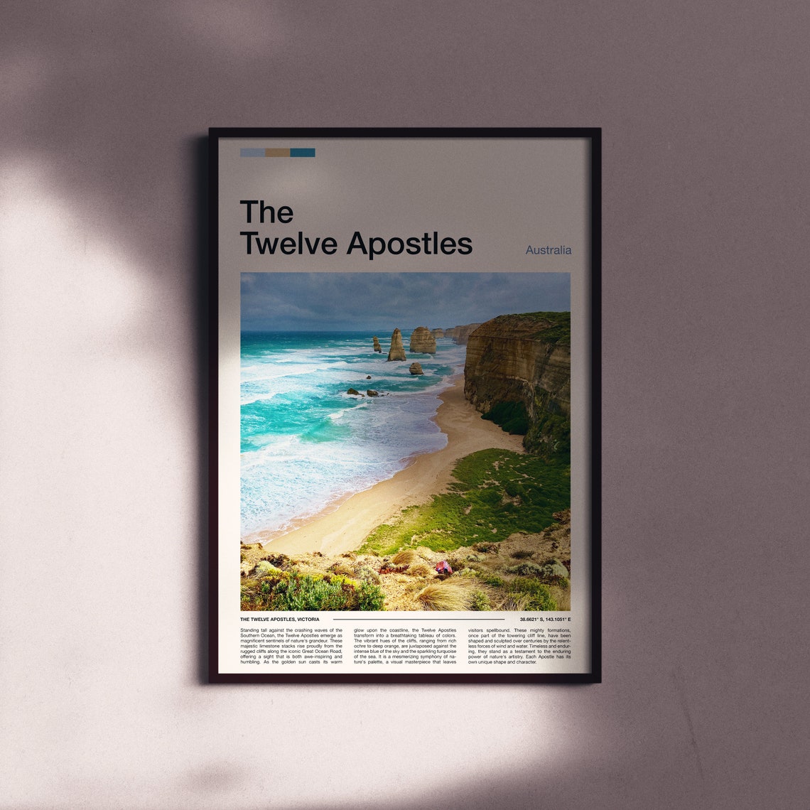 The Twelve Apostles Australia Limestone Sea Stacks Golden Beach Poster - Image 2