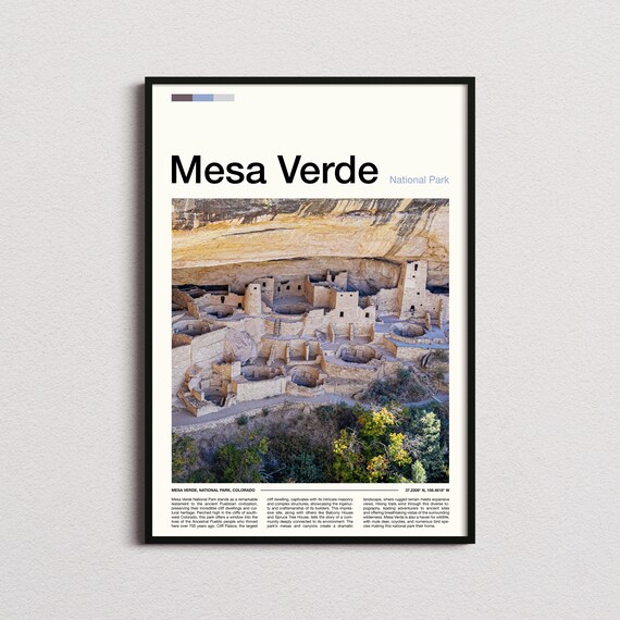Mesa Verde National Park Cliff Palace Ruins Colorado Travel Poster
