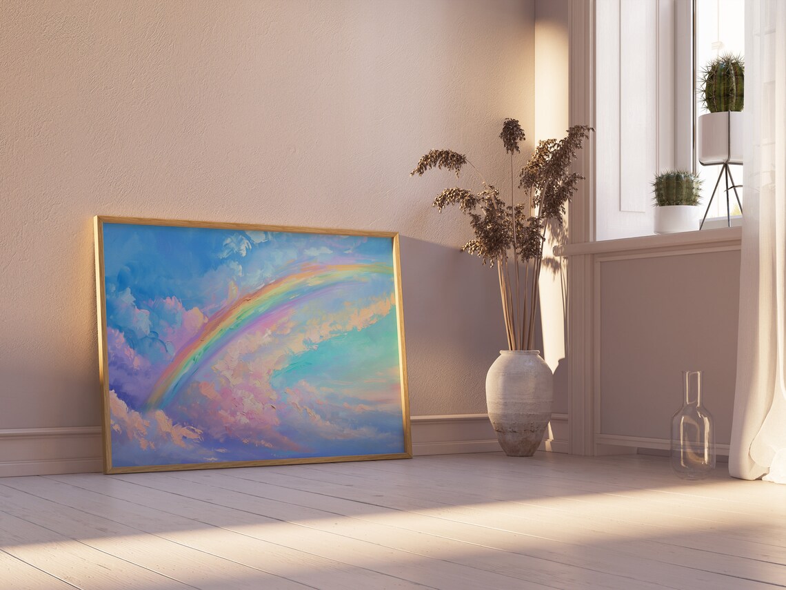 Pastel Rainbow Summer Sky Poster Print - Image 5