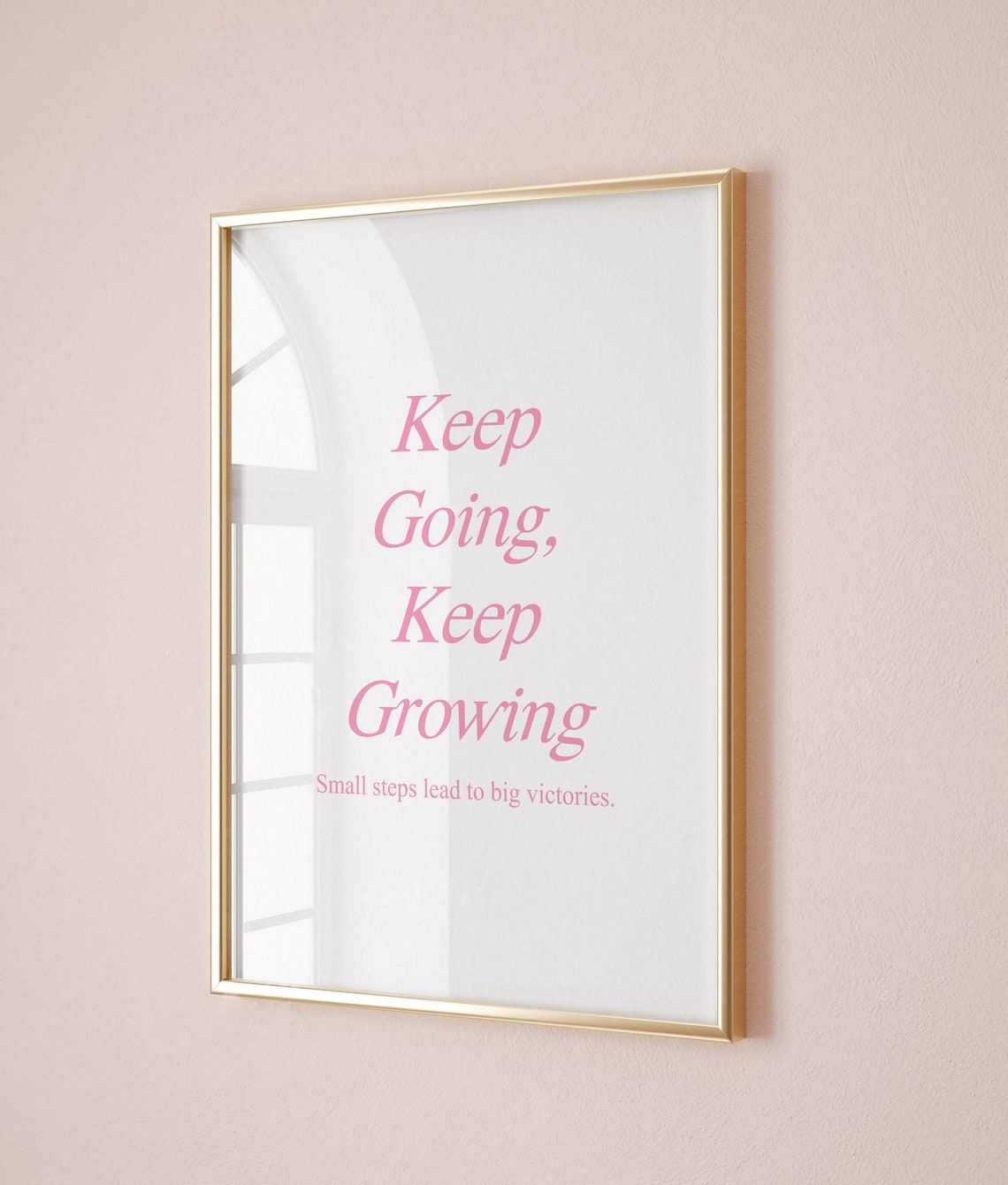 Keep Going Keep Growing Pink Motivational Quote Typography Poster - Image 4