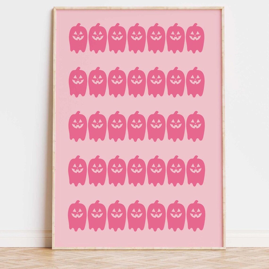Cute Pink Jack O Lantern Pumpkins Halloween Party Wall Poster - Image 5