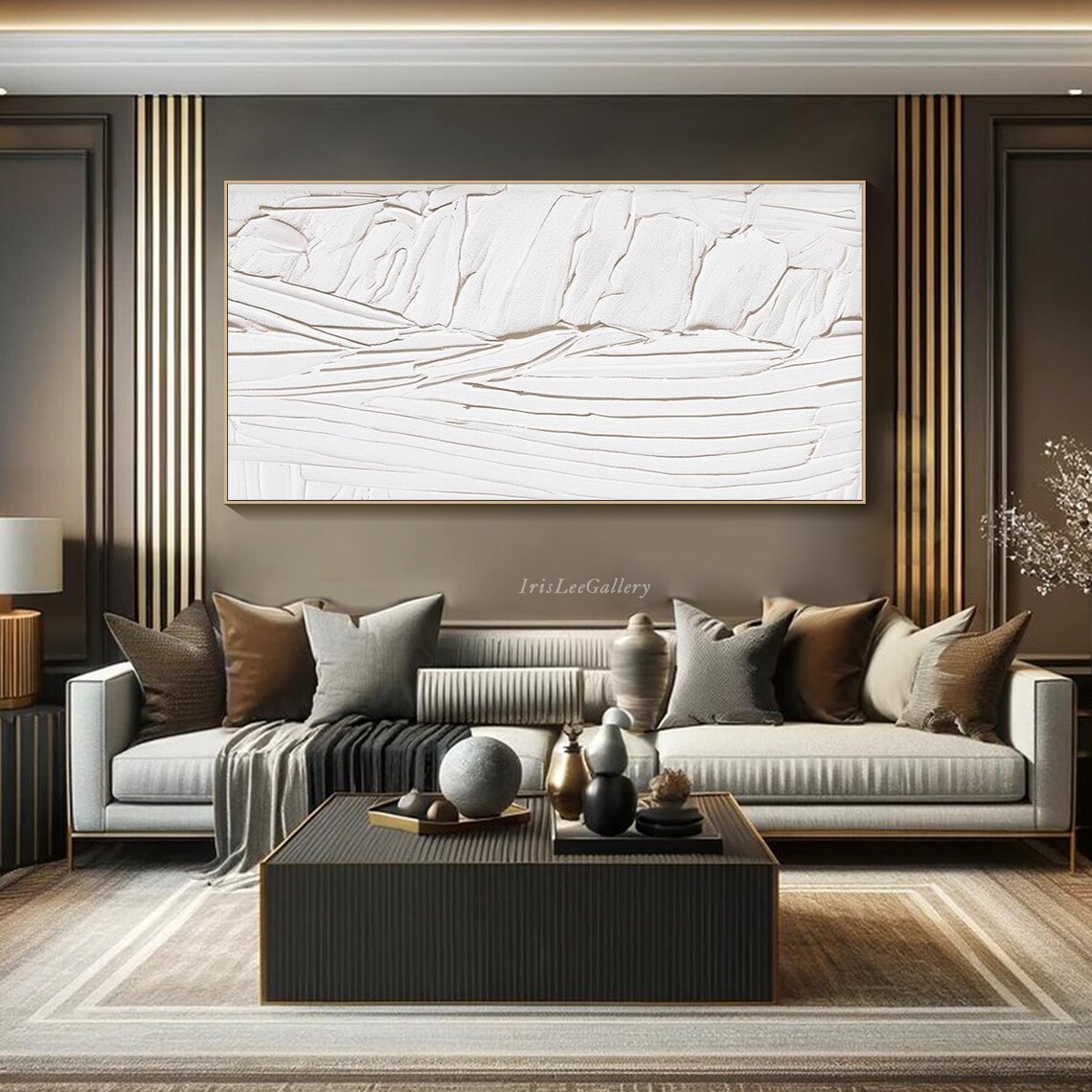 3d Minimalist White Abstract Painting Large Neutral Art Handmade Texture Art Scandinavian Home Decor Impasto Livingroom Wall Art - Image 3