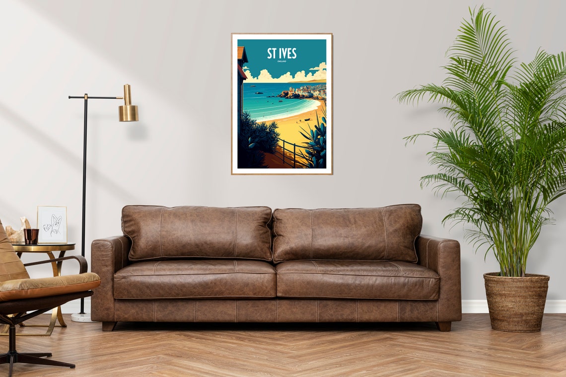 St Ives England Beach Bay Golden Sand Vintage Travel Poster Art - Image 4