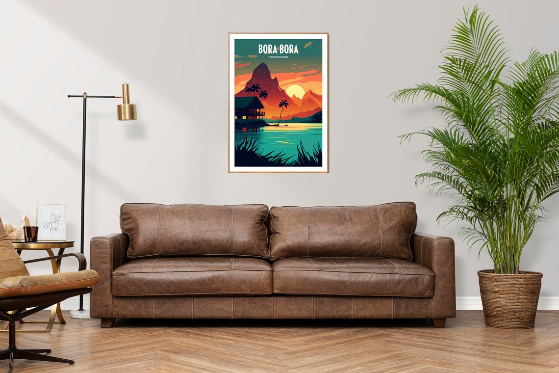 Bora Bora Travel Poster, French Polynesia Travel Art - Image 3