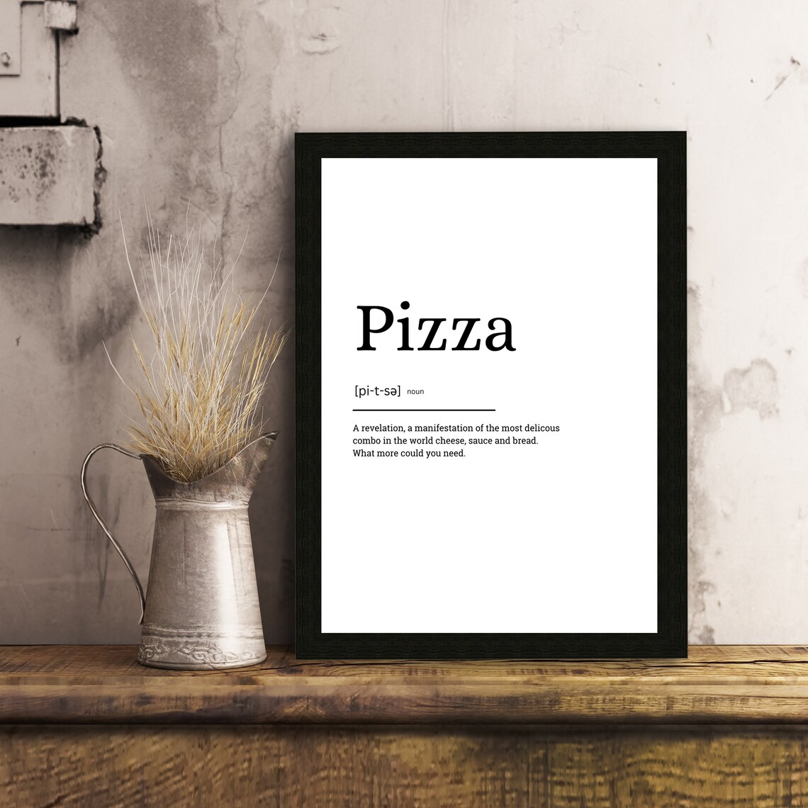 Pizza Definition Minimalist Art Print, Modern