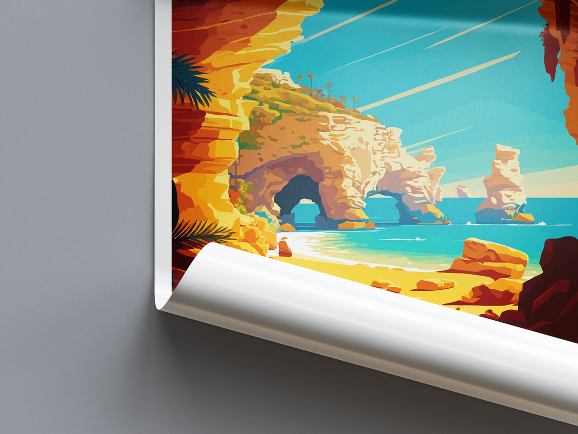 Lagos Travel Print, Benagil Caves Poster Art