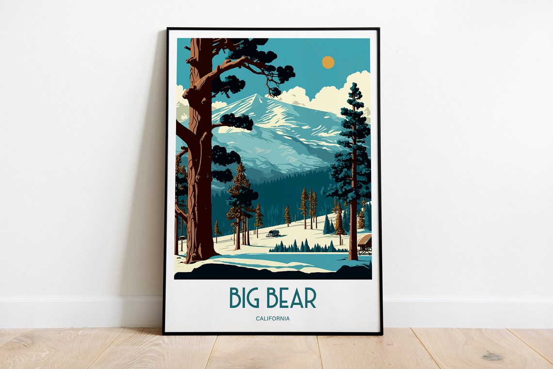 Big Bear Resort Travel Poster, Ski Lover Gift