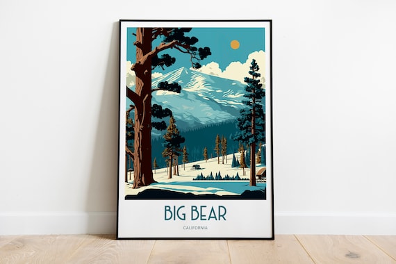 Big Bear Resort Travel Poster, Ski Lover Gift