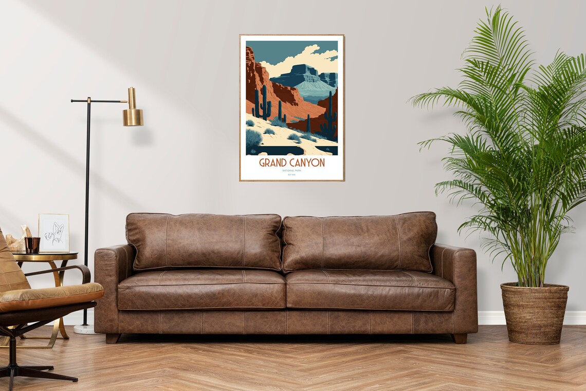 Grand Canyon National Park Desert Cactus Vintage Travel Poster - Image 3