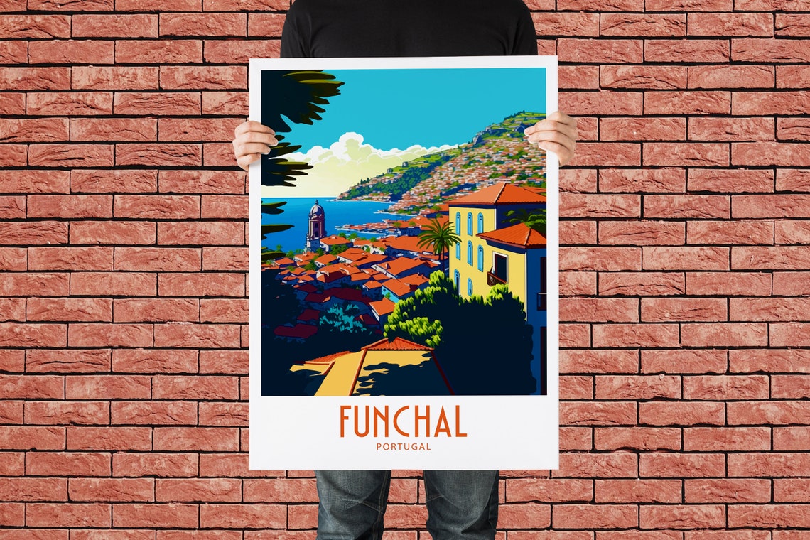 Funchal Travel Print Wall Art Funchal Portugal Wall Hanging Home Decoration Funchal Portugal Gift Art Lovers Wall Art Print Funchal Portugal - Image 2