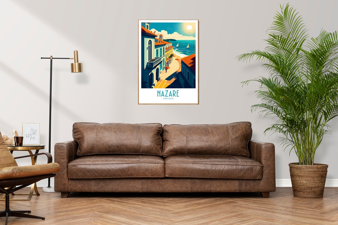 Nazare Travel Print Wall Art Nazare Spain Wall Hanging Home Decoration Nazare Spain Gift Art Lovers Wall Art Print Nazare Spain Scenic Art - Image 3
