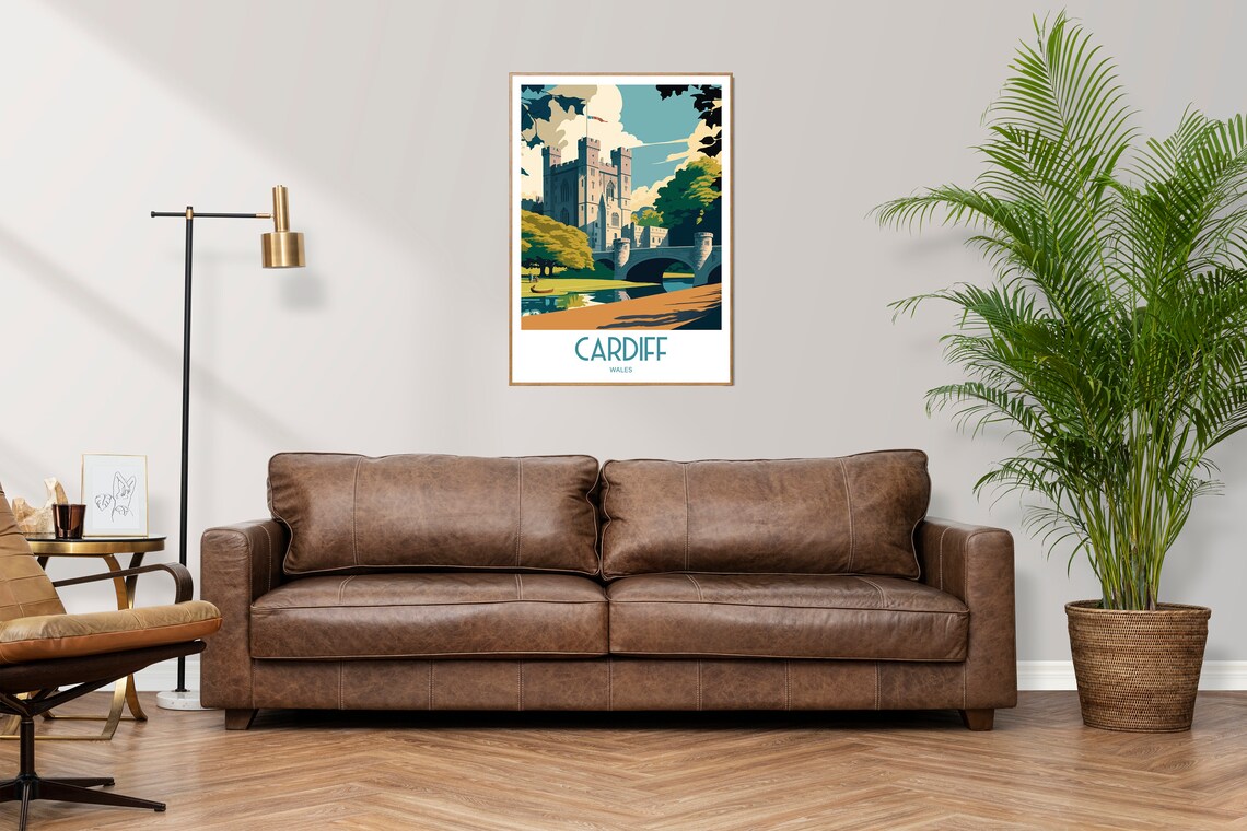 Cardiff Wales Travel Poster, Cardiff Castle - Image 2