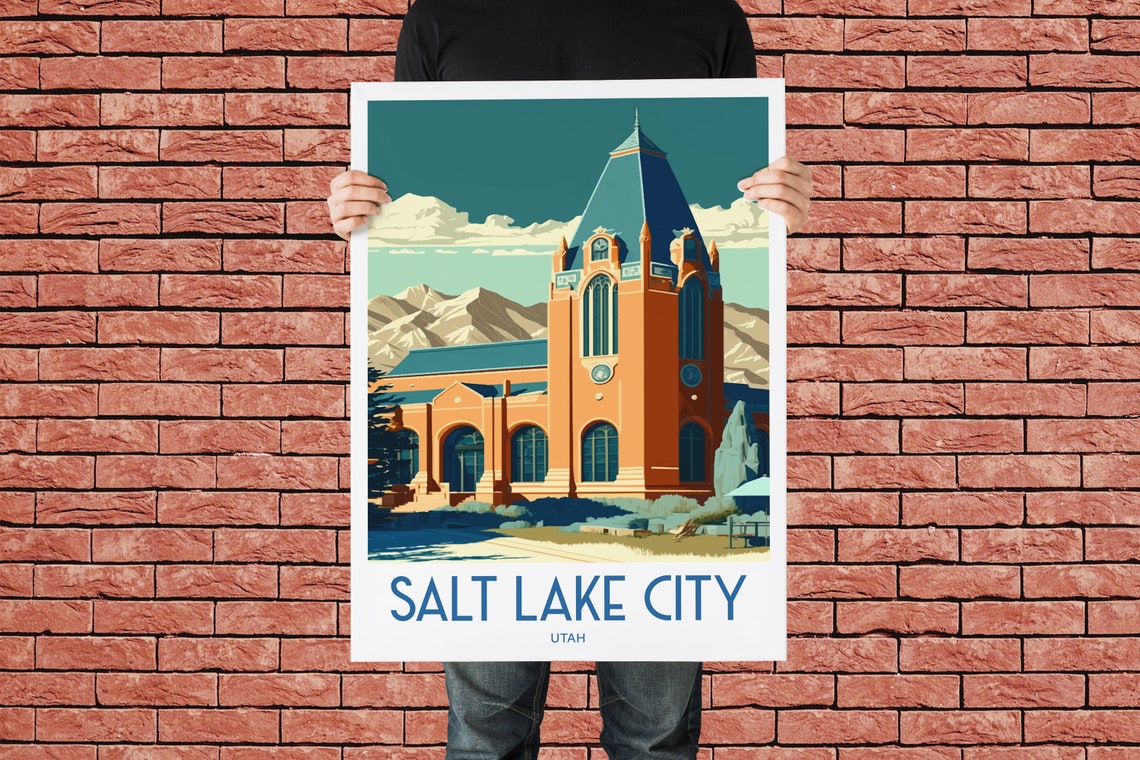 Salt Lake City Travel Poster For Salt Lake City Birthday Gift For Travel Print Lovers Utah Travel Poster For Birthday Gift Salt Lake City - Image 3