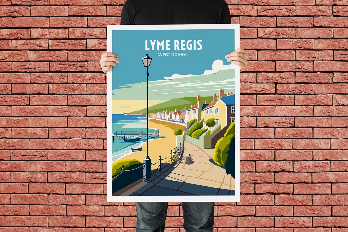 Lyme Regis Travel Poster, Dorset Place Print - Image 2