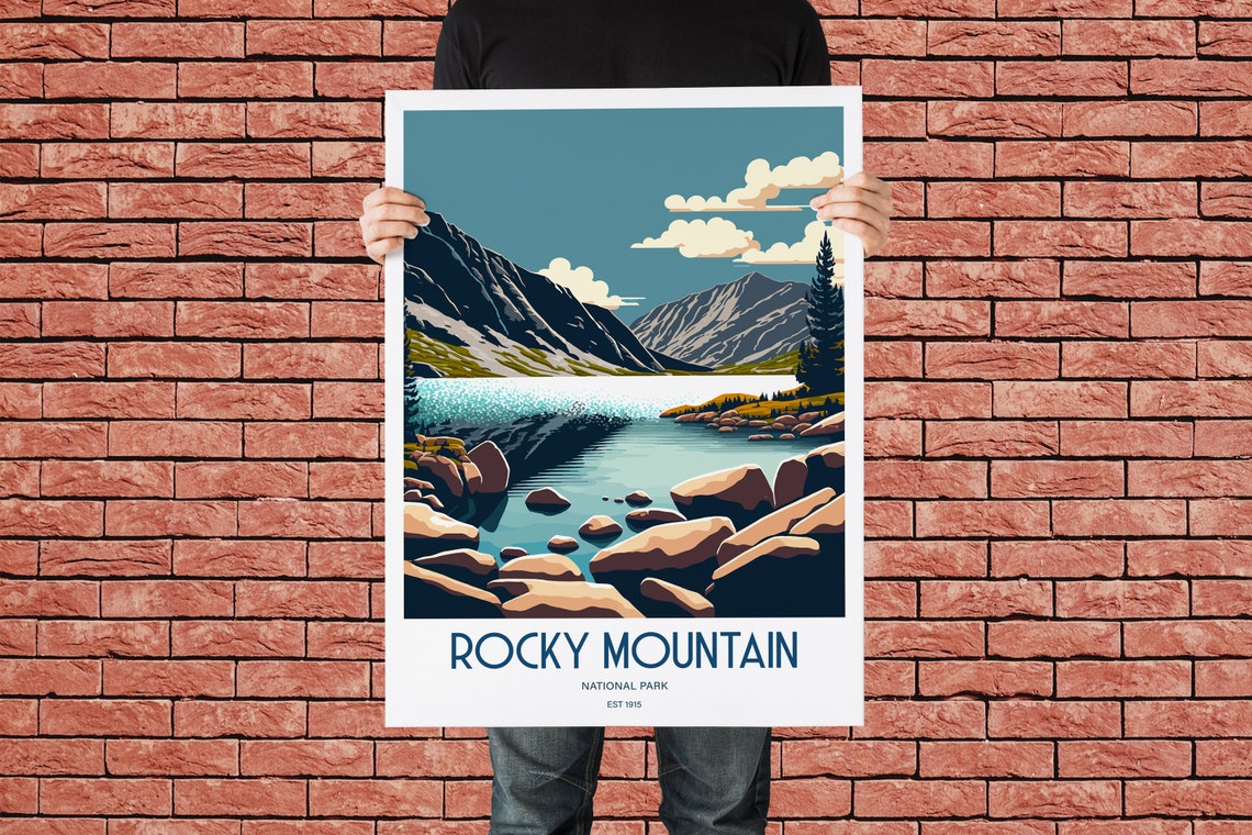Rocky Mountain National Park Travel Print National Park Travel Art Rocky Mountain Travel Print Usa National Park Rocky Travel Poster - Image 3
