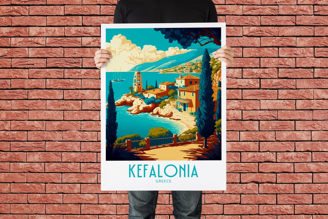 Kefalonia Travel Print Wall Art Kefalonia Greece Wall Hanging Home Decoration Kefalonia Greece Gift Art Lovers Art Kefalonia Greece Decor - Image 2