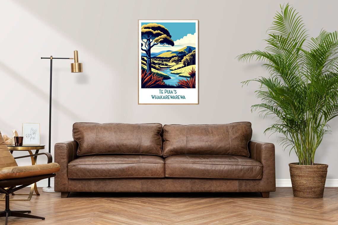 Te Puias Whakarewarewa New Zealand River Valley Travel Poster - Image 3