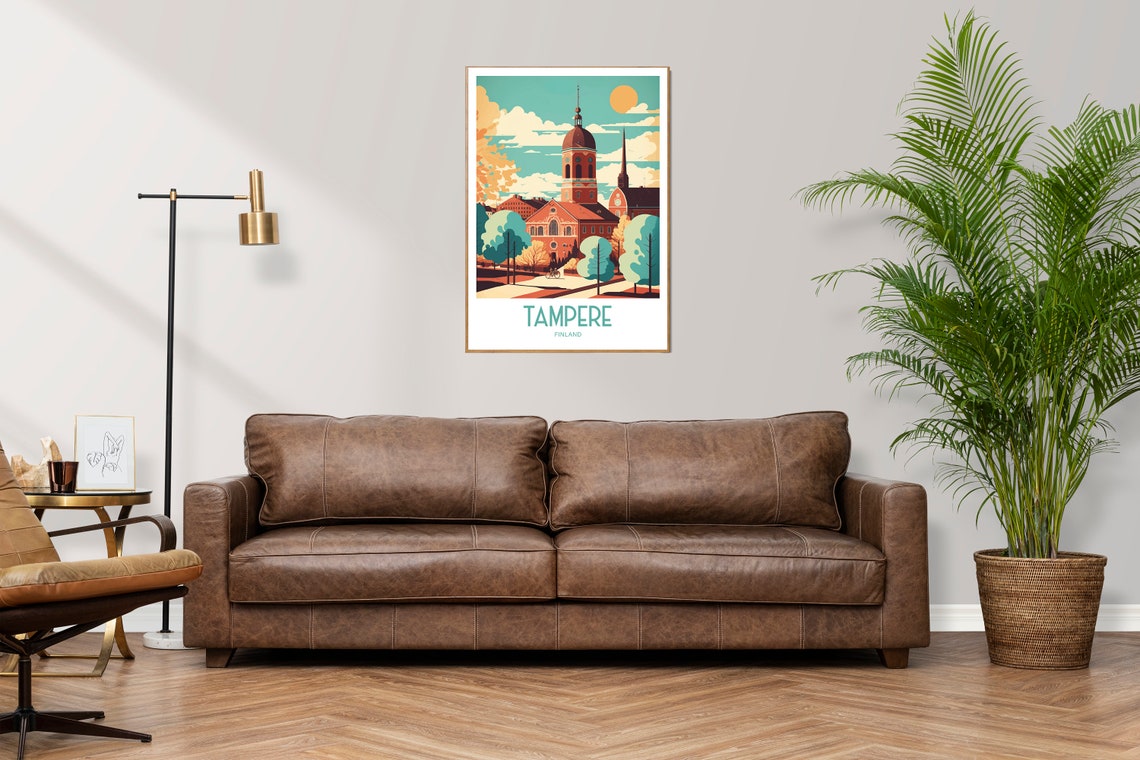 Tampere Travel Print Wall Art Tampere Finland Wall Hanging Home Decoration Tampere Finland Gift Art Lovers Print Tampere Finland Art Tampere - Image 2