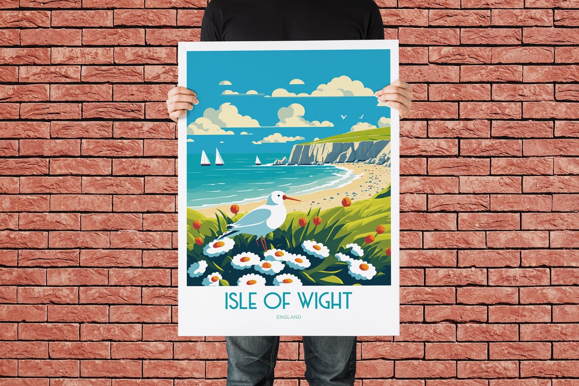Isle of Wight Travel Poster, English Landmark Art - Image 3