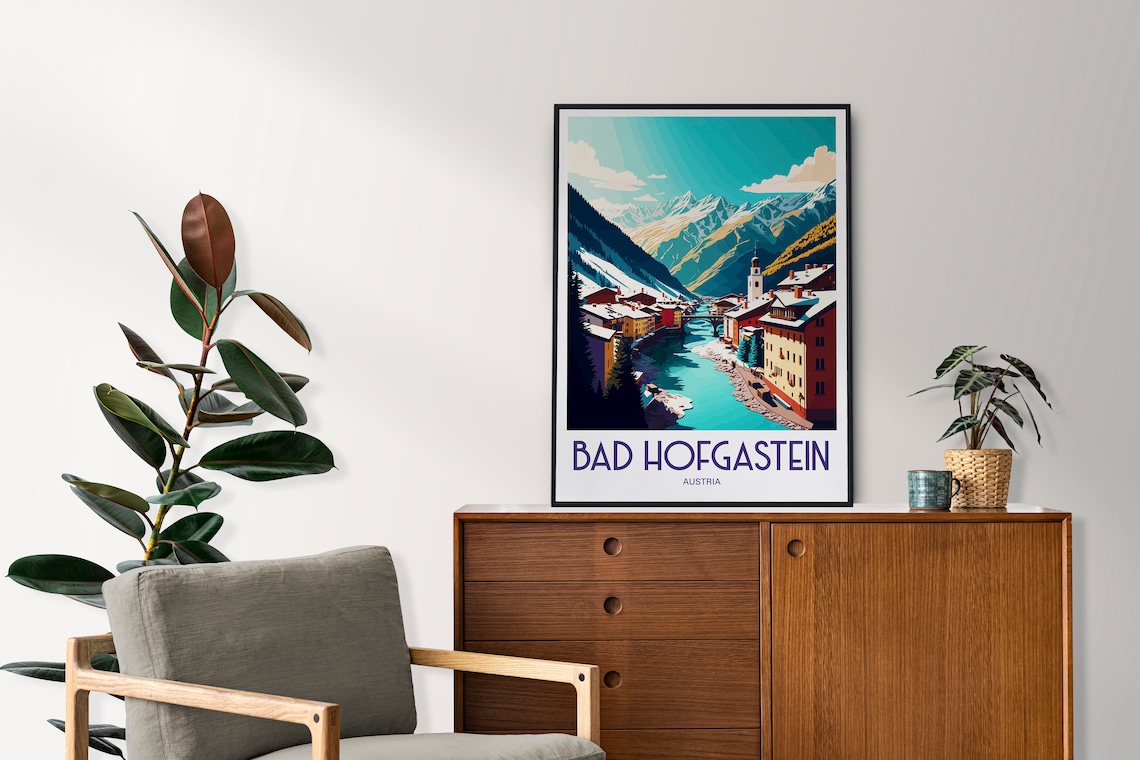 Bad Hofgastein Austria Alpine River Village Snowy Peaks Travel Poster - Image 4
