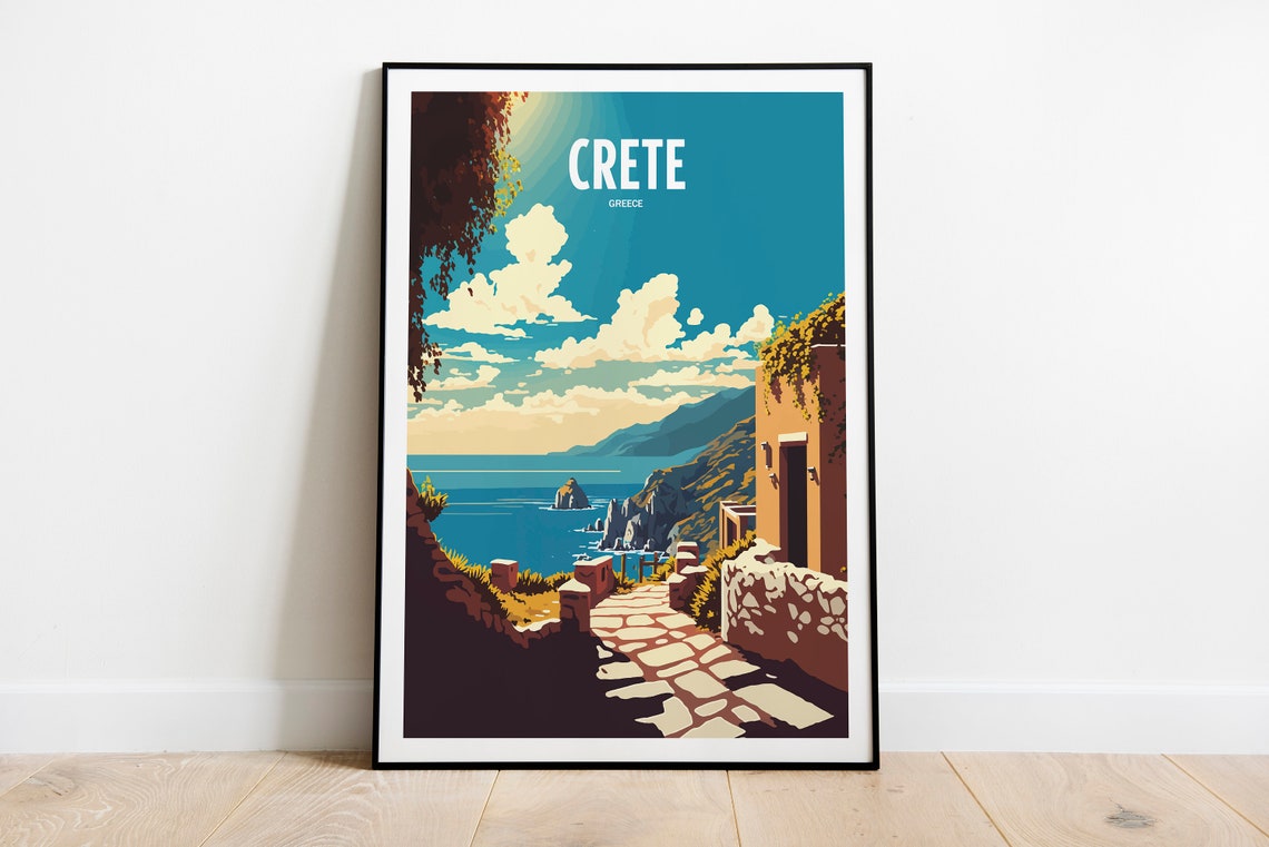 Crete Greece Travel Print Crete Greece Seaside Travel Art Crete Travel Print Greece Landmark Print Crete Greece Travel Poster