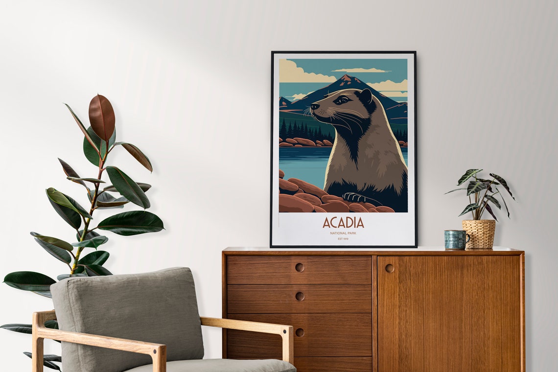 Acadia National Park Travel Print National Park Travel Art Acadia Travel Print Usa National Park Acadia Sea Travel Poster - Image 2