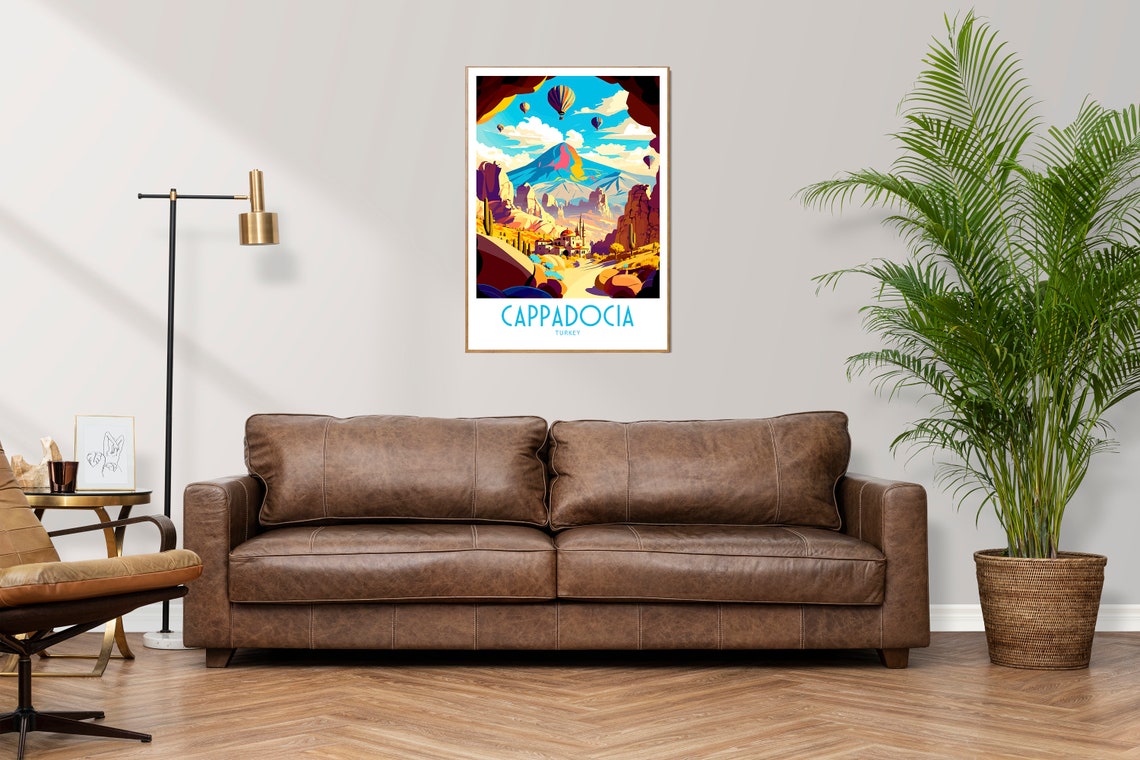 Cappadocia Turkey Hot Air Balloons Rocky Valley Travel Poster - Image 2