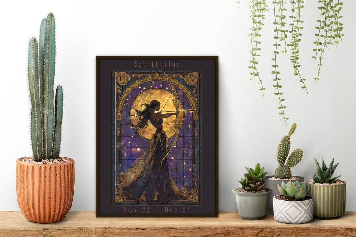 Sagittarius Zodiac Poster Print, Boho Astrology - Image 3