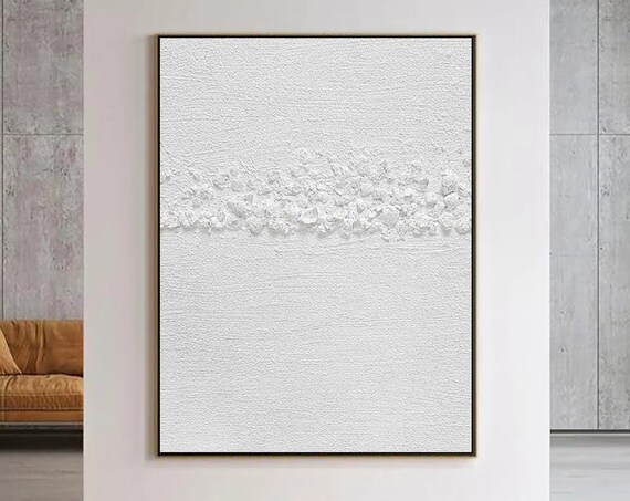 Nice White Minimalist Painting White 3d Textured Wall Art White Abstract Painting White Wabi Sabi Abstract Wall Art For Home Wall Decor