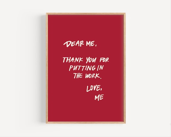 Selflove Affirmation Print Red Motivational Poster